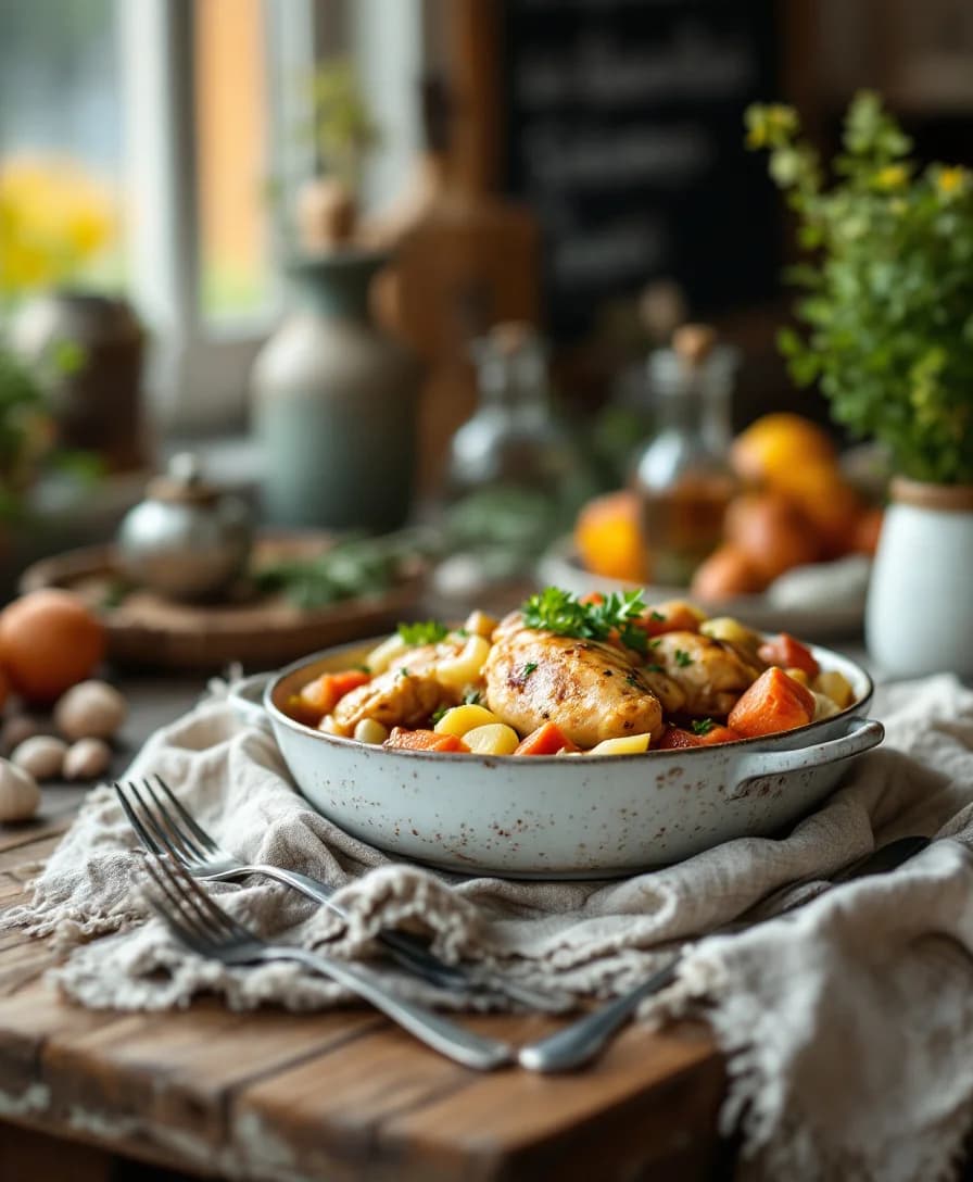 Chicken potjie - AI generated
