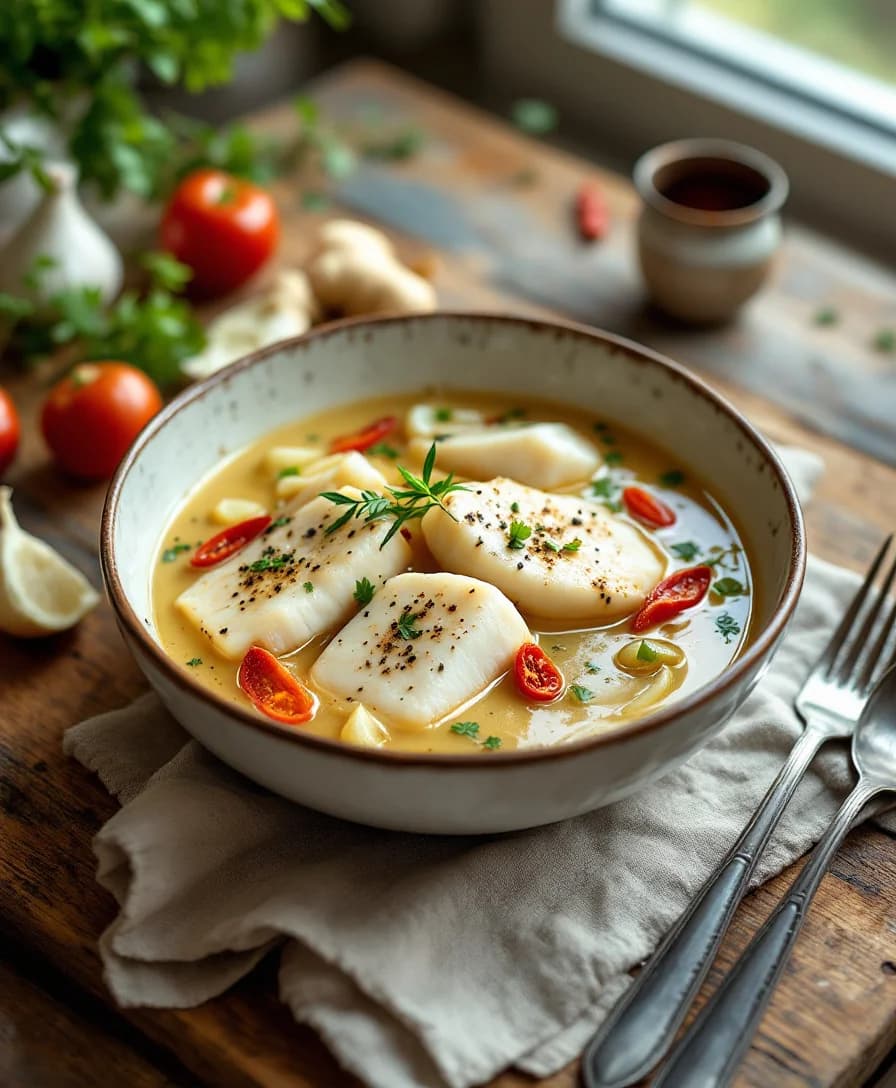 Coconut Milk Poached Fish