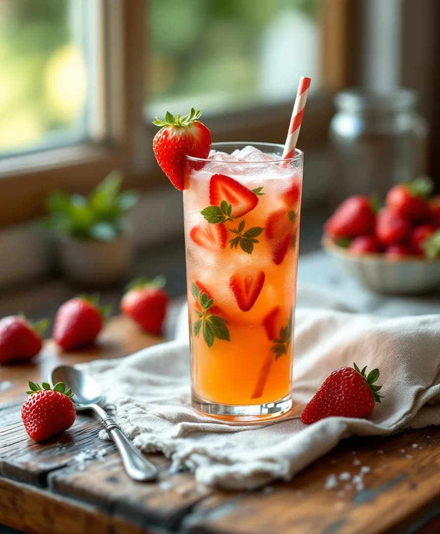 Strawberry Refresher mocktail — AI generated