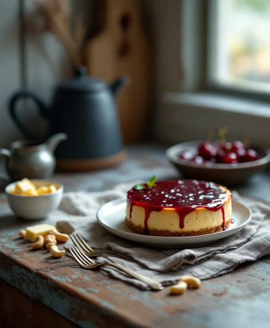 Cherry Cheesecake (No-Bake, Vegan)