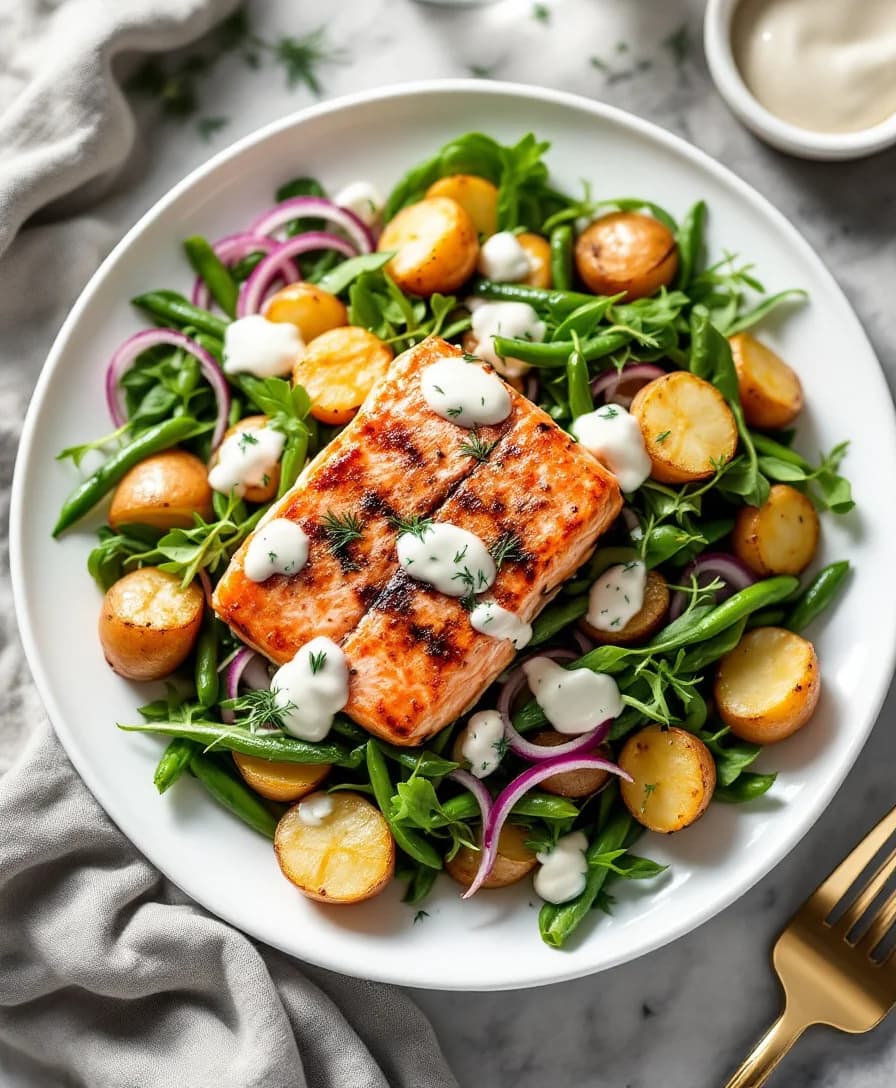 Warm Salmon & Crispy Potato Salad