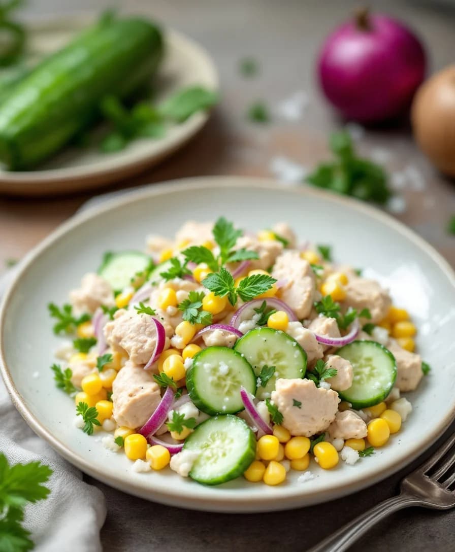 Creamy Chicken Cucumber Salad