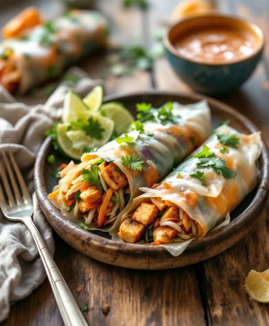 Bang Bang Tofu Rice Paper Rolls