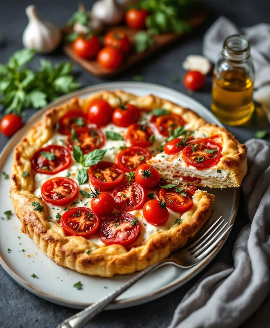 Cherry Tomato & Stracciatella Tart