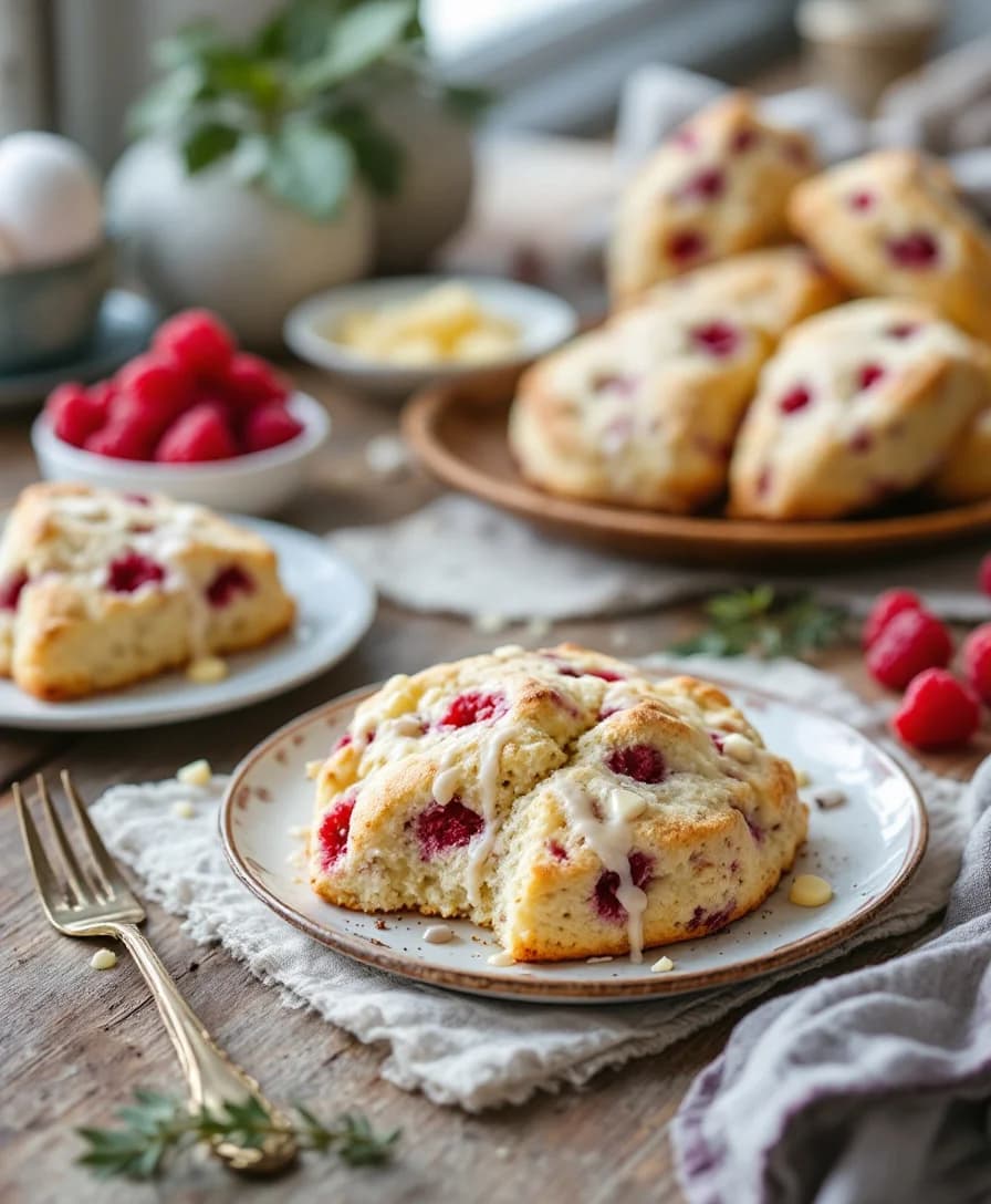 Raspberry & White Chocolate Scone Recipe
