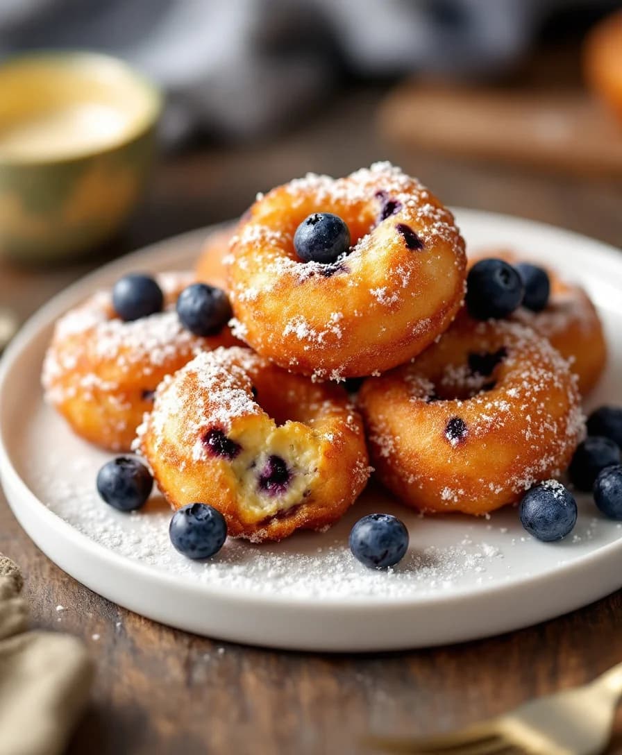 Air Fryer Blueberry & Cottage Cheese Donut Holes