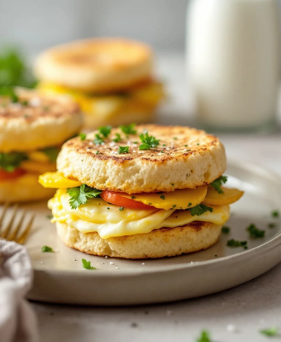 Meal Prep English Muffin Breakfast Sandwiches — AI generated
