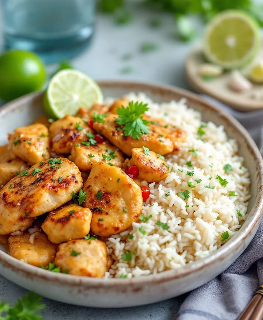 Lime and Coconut Chicken with Rice