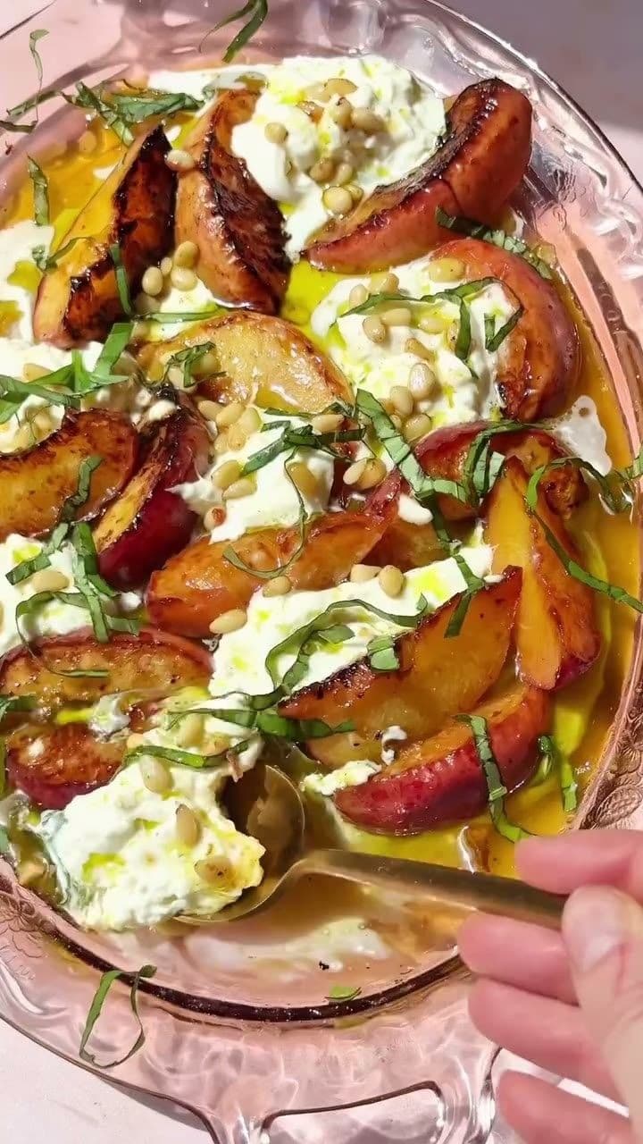 Buttery Peaches and Burrata