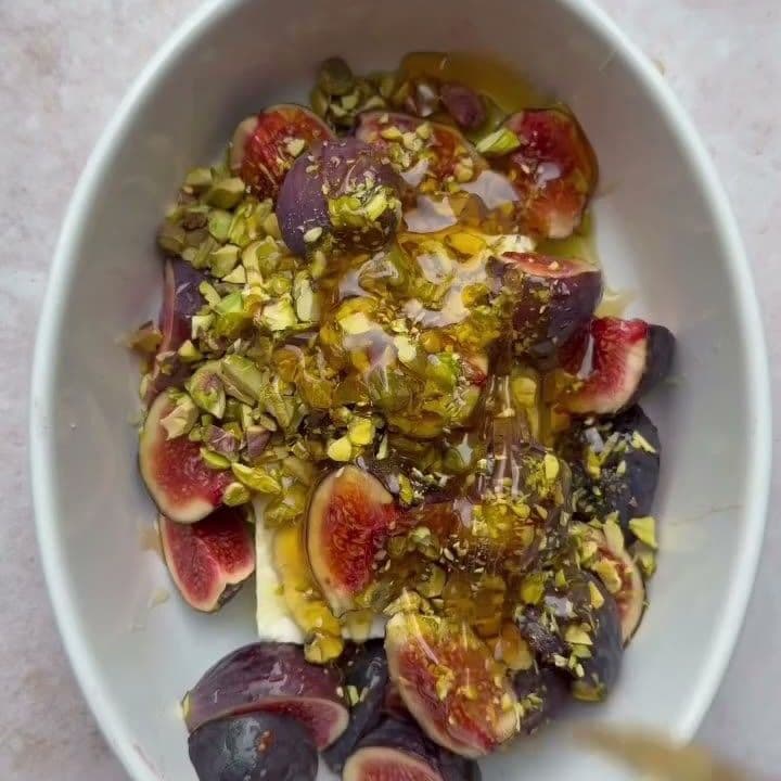 Baked Feta with Figs, Pistachios and Honey