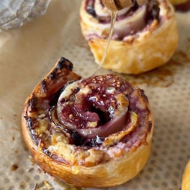 Fig & Goat Cheese Puff Pastry Rolls