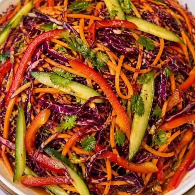 Spicy Purple Cabbage & Cucumber Salad