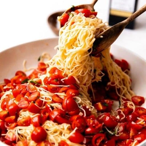 Marinated Tomato Pasta with Fresh Cherry Tomatoes