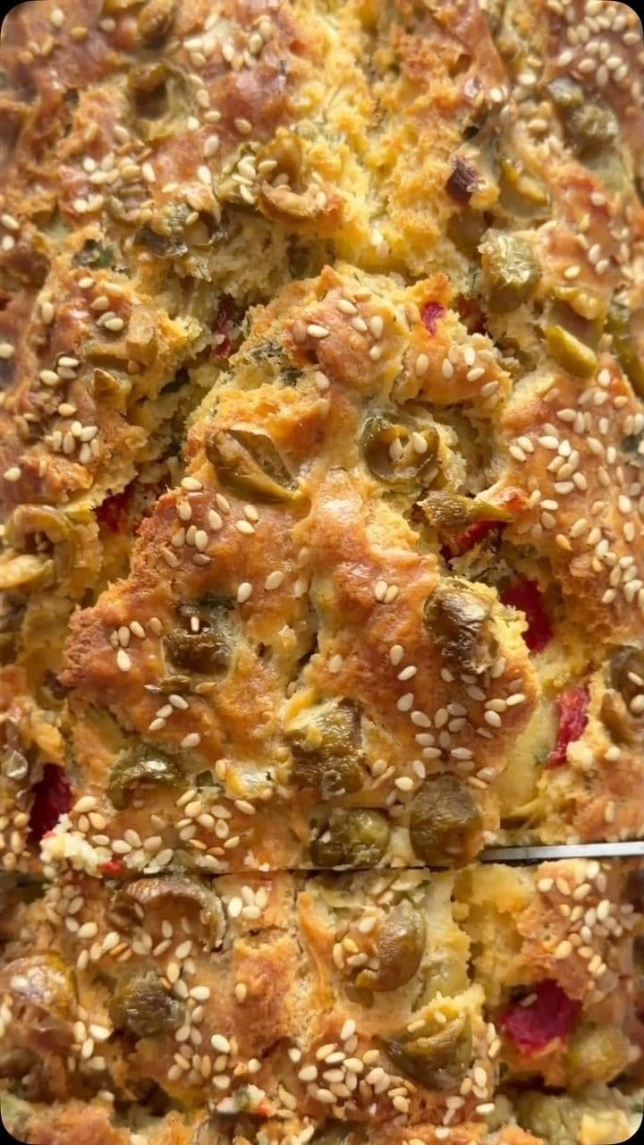 Green Olive & Roasted Red Pepper Loaf
