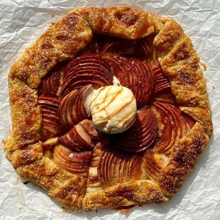 Apple Galette with Caramel Drizzle