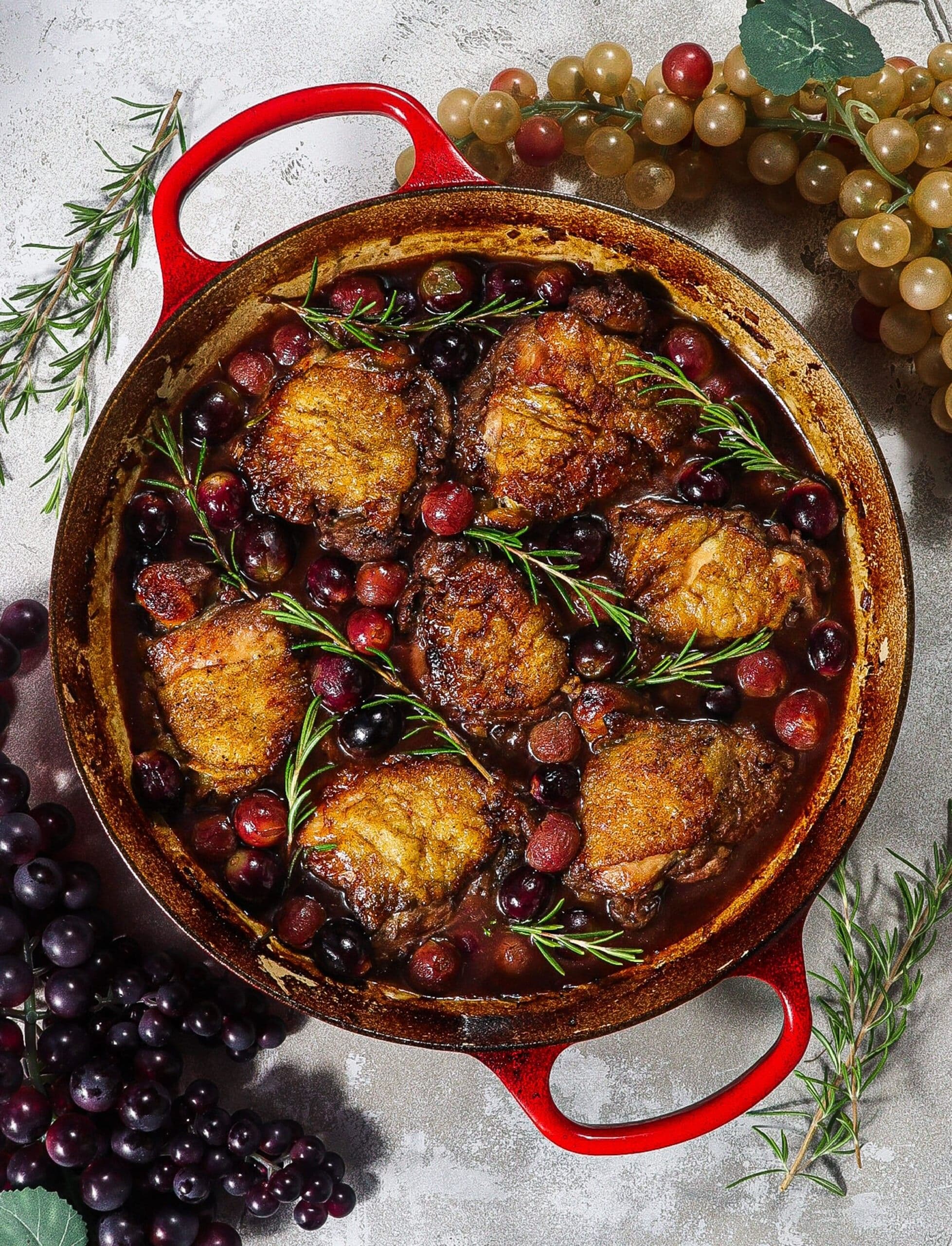 Wine and Grape Braised Chicken