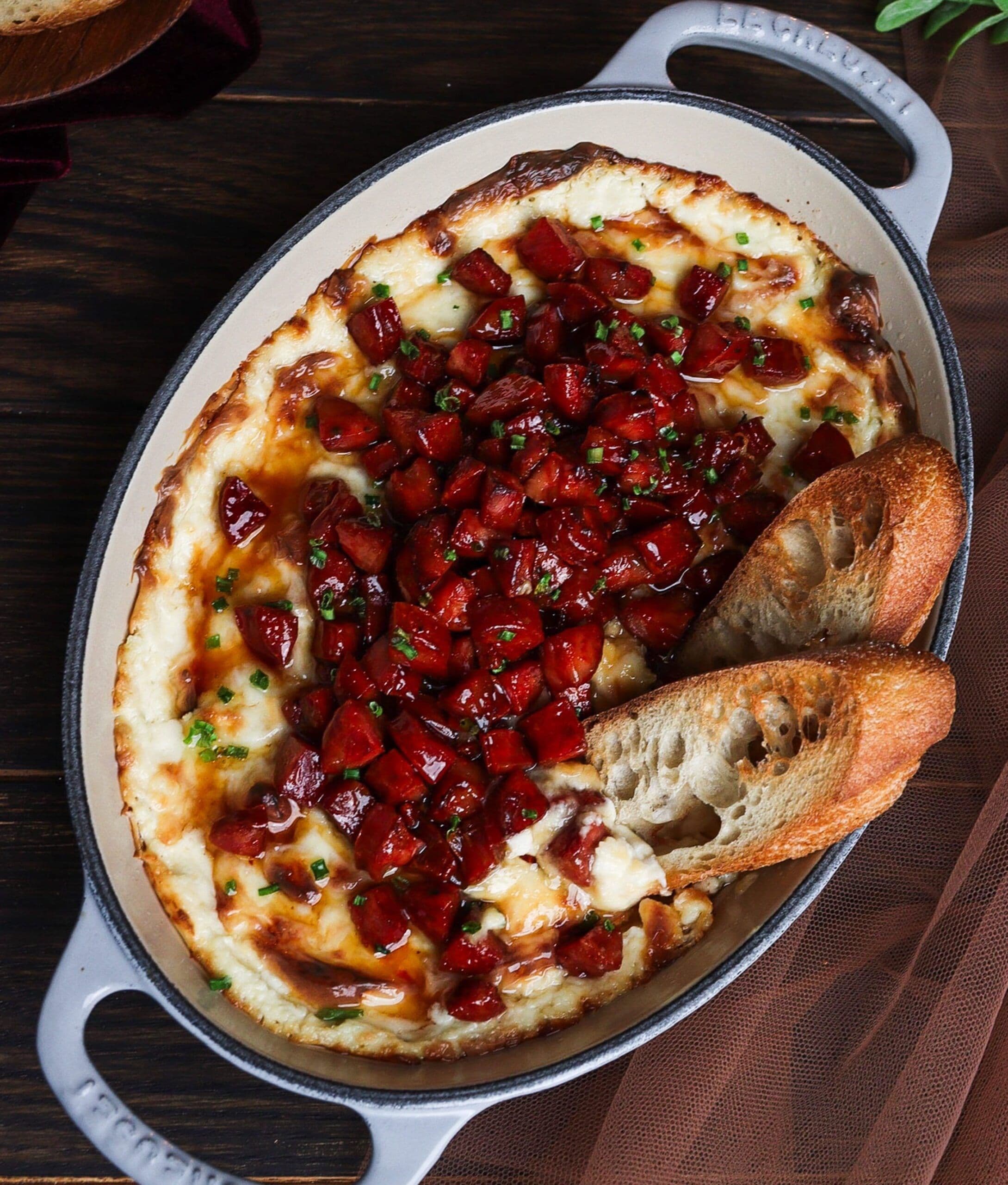 Honey Chorizo Baked Manchego Cheese