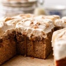 Moist Dirty Chai Latte Cake with Toffee 'Cream Cheese' Frosting - Vegan!