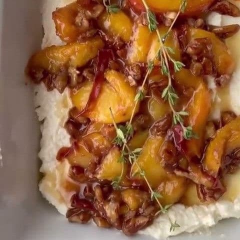 Whipped Peach Honey Feta Dip