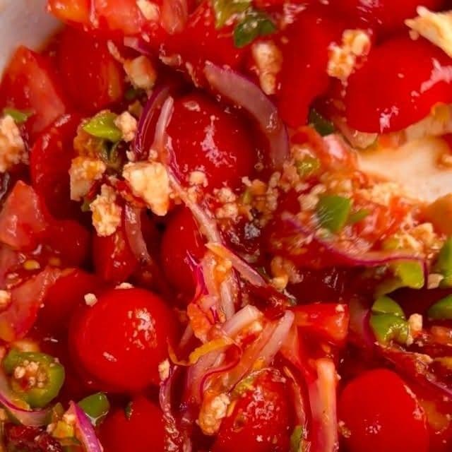 Tomato Dip with Hot Sauce and Feta